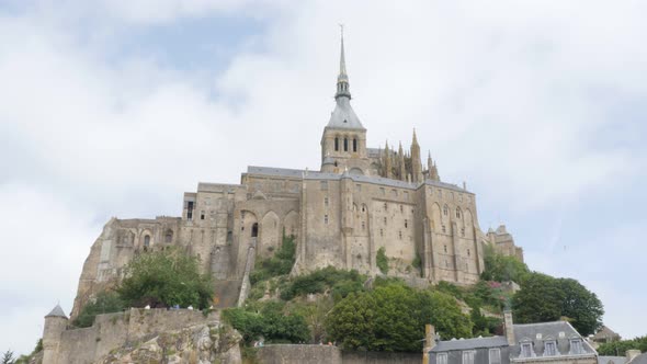 Mont Saint Michel island located in Normandy France 4K 3840X2160 UHD slow tilting video - Mt Saint-M