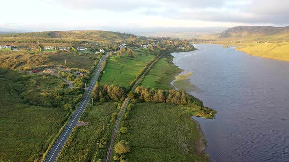 Aerial View of Lough Finn Lake Near Finntown in Co Donegal