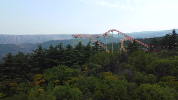 American Mountains In The Amusement Park During The Pandemic