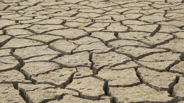 Dried Mud Bottom of Studena Dam in Bulgaria. Climate Change and Low Rainfalls Causing the Dam To Dry