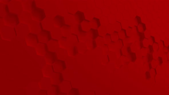 3D Red Abstract Polygons And Blocks Background 4K