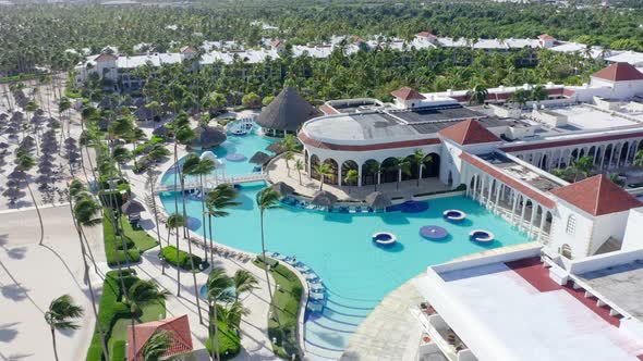 Paradisus Palma Real luxury resort in Punta Cana, Dominican Republic, drone