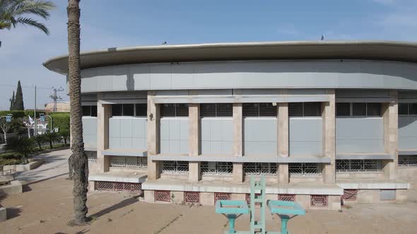 Aerial Drone Shot of Old Culture Center At Netivot City, Israel