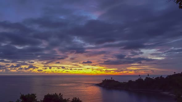 Timelapse Sky In Twilight At Promthep Cape