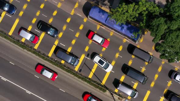 Top view of Hong Kong traffic