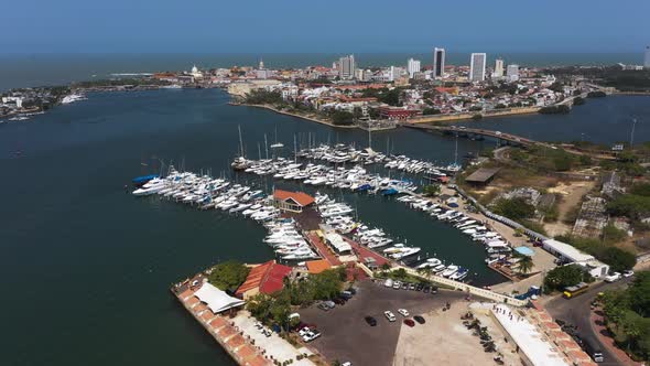 Parking Private Yachts near the Old City in Cartagena