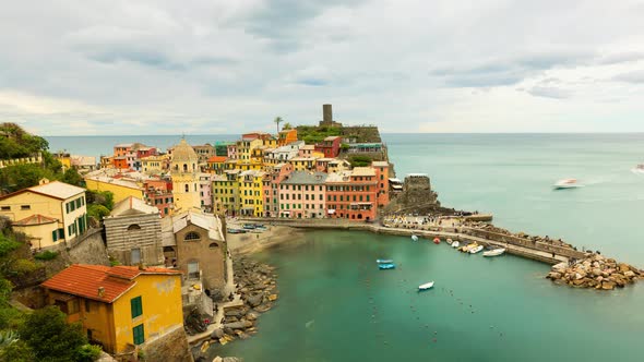 Time Lapse of the seaside village of Vernazza in Italy