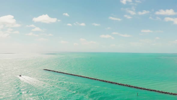 Miami Beach Pier  Aerial View From Drone