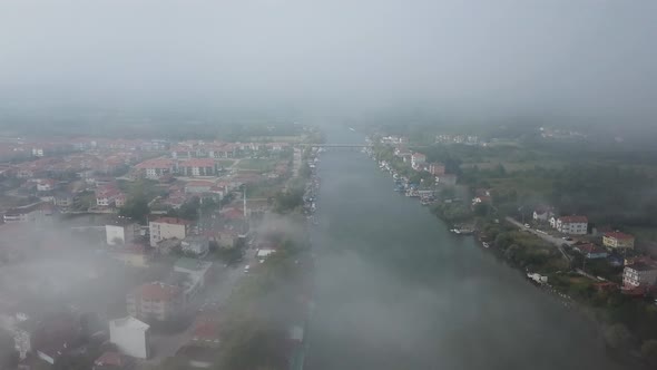 foggy day river