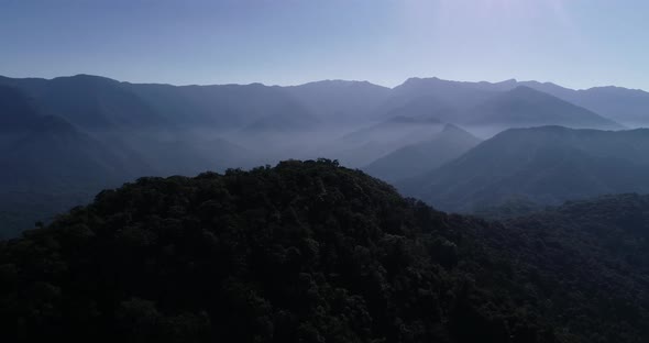 Mountain Rage view in Serra do Mar, aerial by drone in Rio de Janeiro