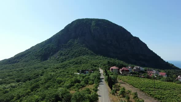 Residential Buildings of Alushta at the Foot of the Mountain Ayudag Surrounded By Greenery