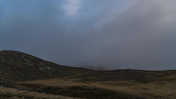 Timelapse of clouds are covering the mountains, Kackar Mountains, Turkey