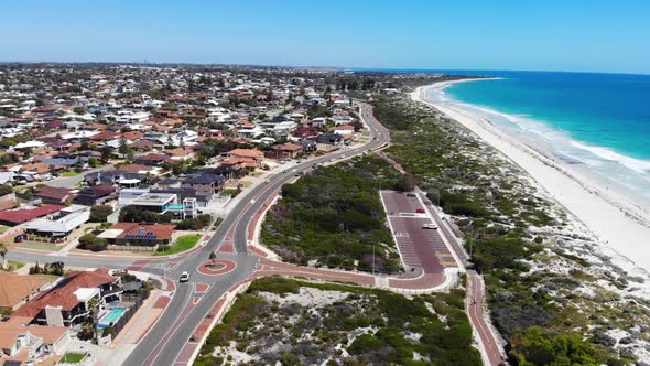 Aerial View of a Residential Area by the Beach in Australia
