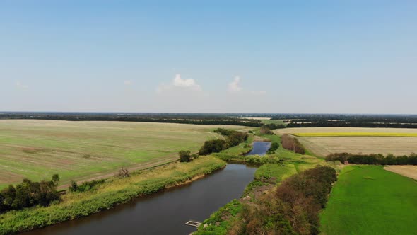 Beautiful countryside landscape in sunny day.