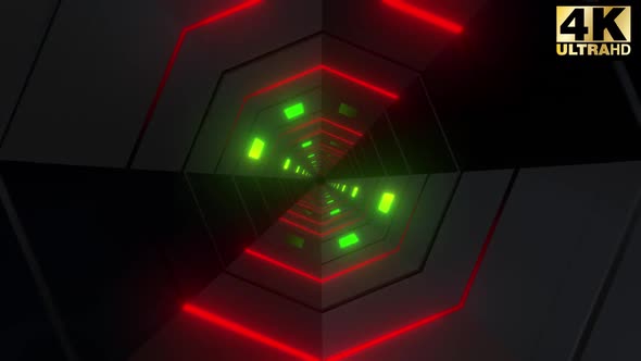 Colorful Neon Light Tunnel Pack 4k