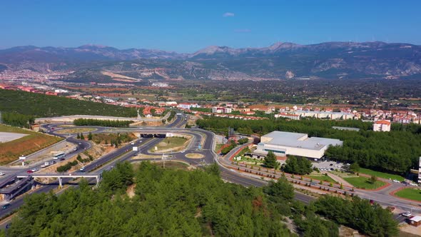 Road Traffic of European Town Fast Motion