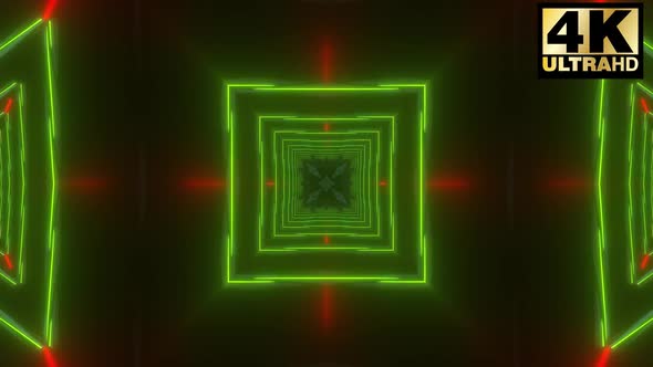 Triangular Green Neon Shape Vj Pack 4k