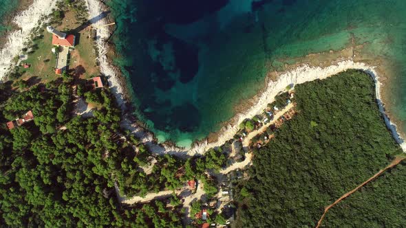 Aerial view of Veli Rat on island Dugi Otok in Croatia.