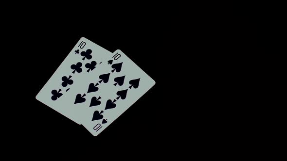 Placing Playing Cards   Two Black Tens