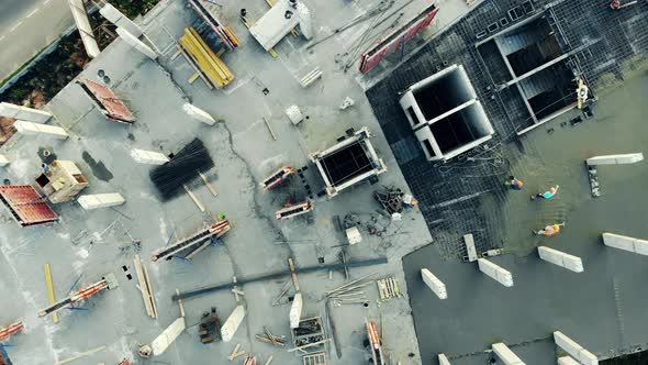Top View of a Concrete Construction Site alt