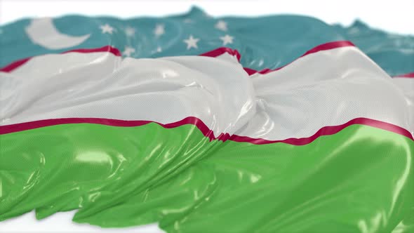 Uzbekistan Flag On A White Chalkboard  alt