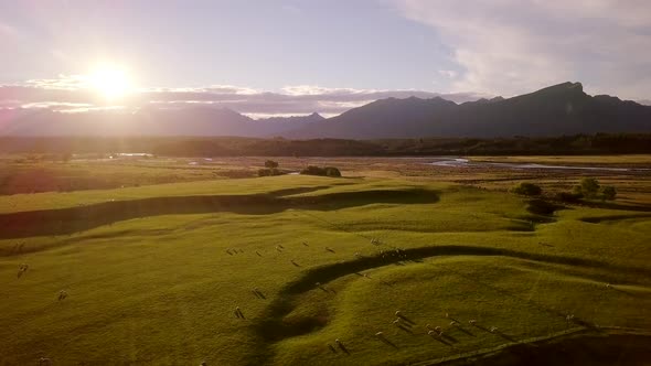 New Zealand landscape aerial footage