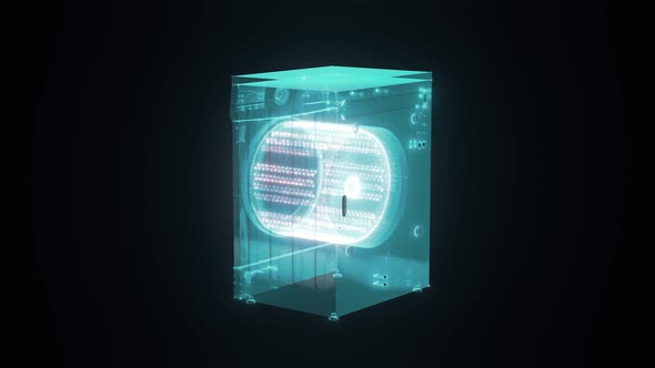 Digital Washing Machine Hologram 4k