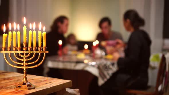 Celebrating Hanukkah, the Jewish Festival of Light. Hanukkah menora