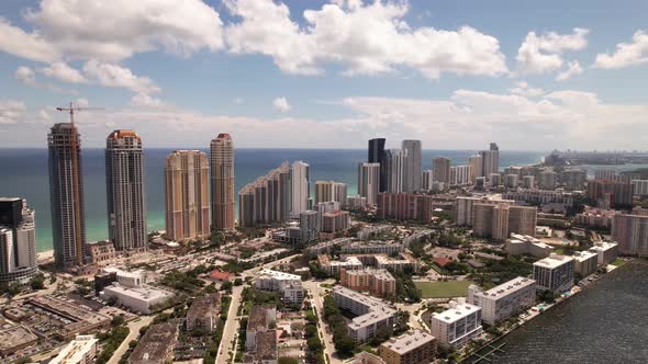 Travel destination 5k aerial video Sunny Isles Beach FL