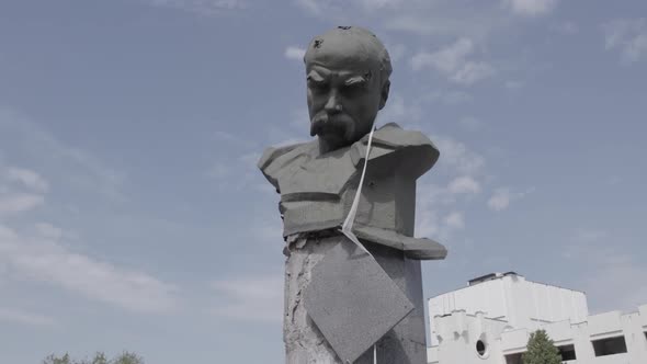 Consequences of the War in Ukraine  Shot Monument to Taras Shevchenko
