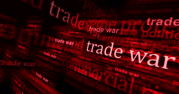 News titles media with Trade war import and export duty seamless looped screens