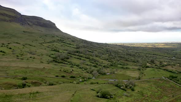 Aerial View of Landscape Near Eagles Rock in County Leitrim