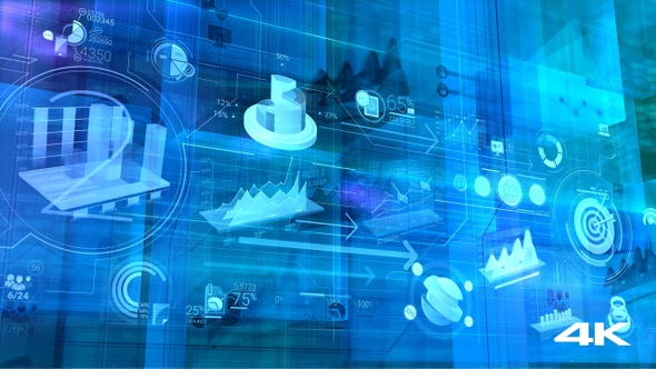 Business Infographics In Virtual Space 4K alt