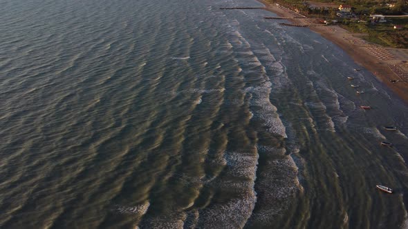 Soft Wave of the Sea on the Sandy Beach