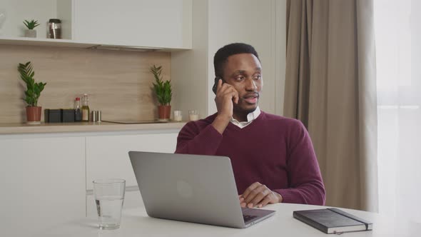 Euphoric African American Black Student Talking on a Phone and Recieves a Job Offer Happy and