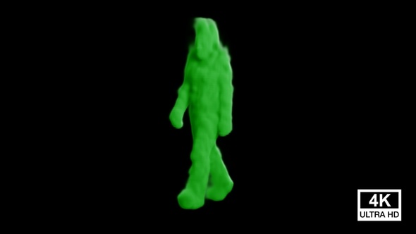 Walking Green Color Smoke Man