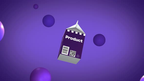 Rotating Fresh Juice Drink Product Pack In Violet Digital Background Animation