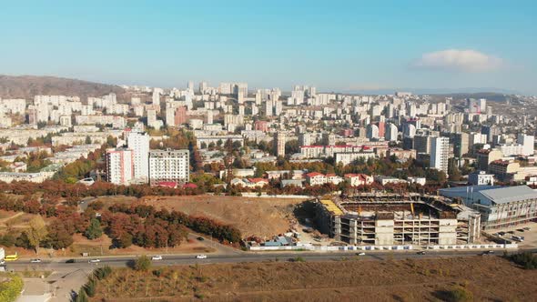 Tbilisi City Saburtalo Distric.Static Aerial View. 