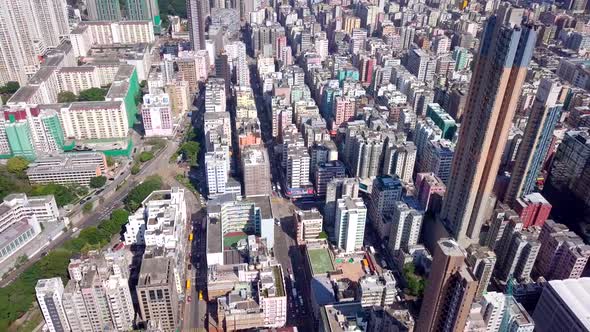 Top view of Hong Kong cityscape