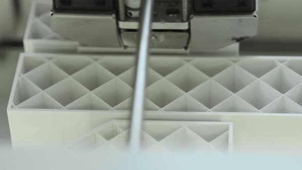 Technology. The Work of a Three-dimensional Printer. 3D Printer During Printing Close-up. Process of