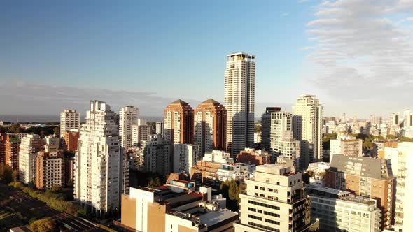 Aerial of the Skyline in Palermo Neighborhood in Buenos Aires, Argentina