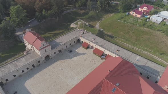 Aerial view of tourists visiting