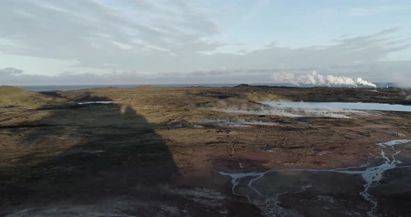 Aerial View of Gunnuhver Hot Springs in Iceland