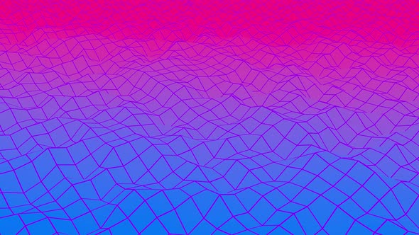 Synth Wave Low Poly Mesh Background seamless loop 4k