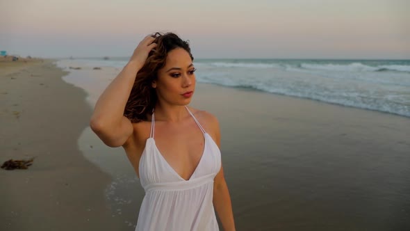 Beautiful Woman Enjoying The Beach