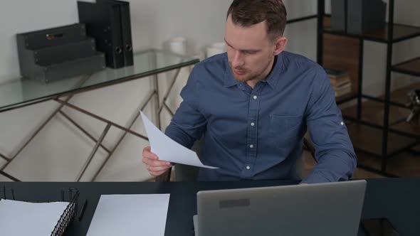 Young Businessman in Smart Casual Wear in Home Office