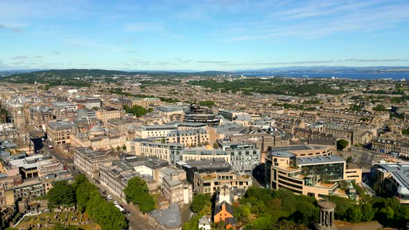 Aerial Video Edinburgh New Town Scotland Uk