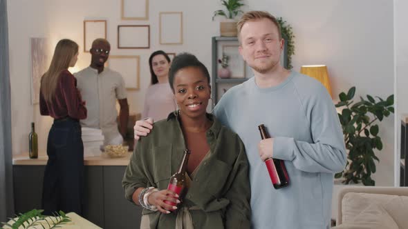 Portrait of Man and Woman at House Party