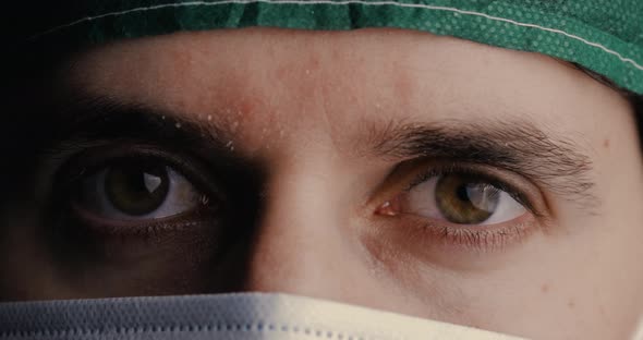 Eyes of a male Italian young Doctor