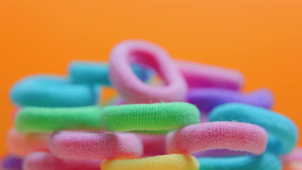 Super Macro of a Rubber Bands Close Up Very Colorful Image